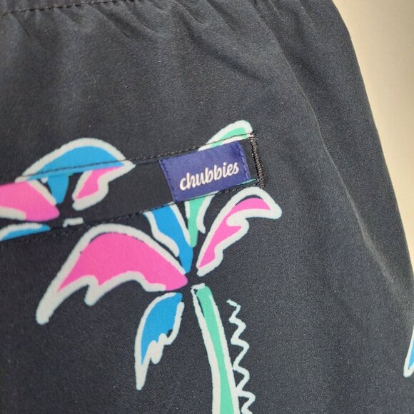 Chubbies Swim Trunks Men’s XXL Black Neon Palm Trees pockets Pool Beach - Picture 4 of 9